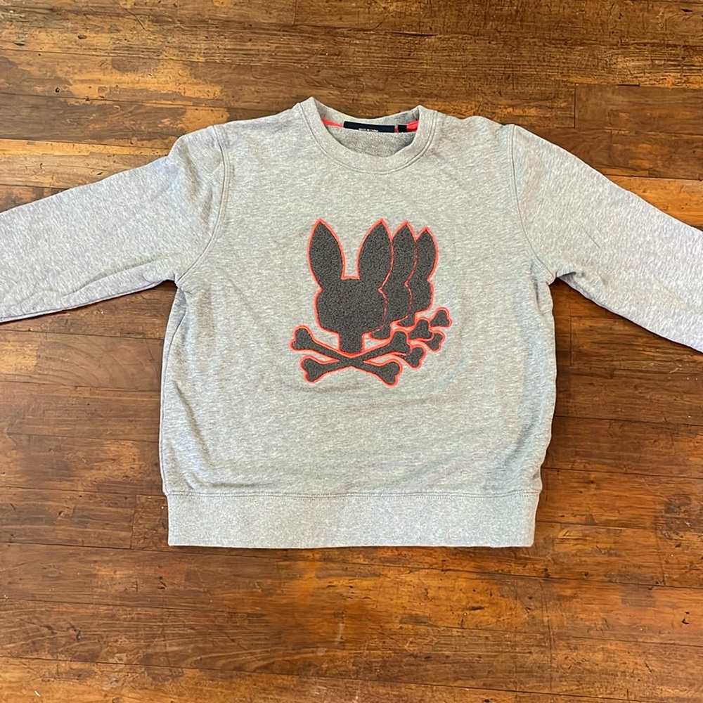 Psycho Bunny Gray Sweatshirt with Red Logo